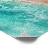 Poster Watercolor Beach Ocean Waves Coastal (Coin)
