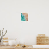 Poster Watercolor Beach Ocean Waves Coastal (Cuisine)