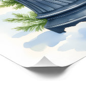 Poster Watercolor Bedlington Terrier Lamppost Christmas (Coin)