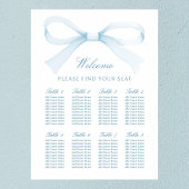 Poster Watercolor Blue Bow Seating Chart