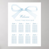 Poster Watercolor Blue Bow Seating Chart (Devant)