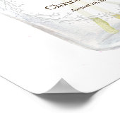 Poster Watercolor Blue Hydrangeas et Mason Jar Mariage (Coin)