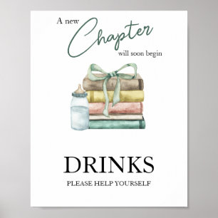 Poster Watercolor chapitre storybook baby shower Boissons