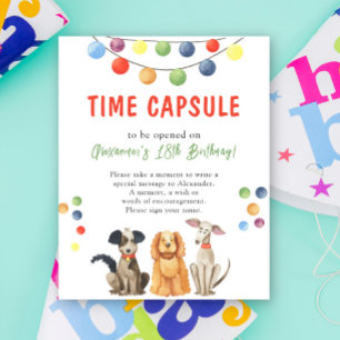Poster Watercolor CHIEN Temps Capsule 1er anniversaire