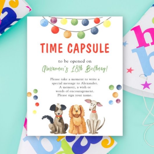 Poster Watercolor CHIEN Temps Capsule 1er anniversaire