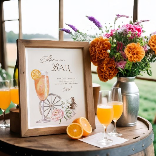 Poster Watercolor Comté Western Watercolor Bar Mimosa