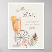 Poster Watercolor Comté Western Watercolor Bar Mimosa (Devant)