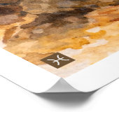 Poster Watercolor Cowboy Turtle in the desert (Coin)