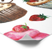 Poster Watercolor cupcakes (Coin)