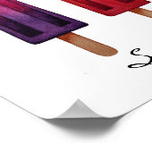 Poster Watercolor Cute Popsicle Glaces Creams (Coin)