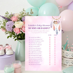Poster Watercolor Dreaatcher Baby shower MoM Papa jeu
