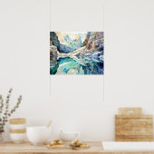 Poster Watercolor du parc national du Glacier (Cuisine)