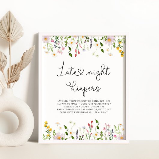 Poster Watercolor fleurs sauvages Late nuit couches jeu