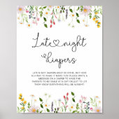Poster Watercolor fleurs sauvages Late nuit couches jeu (Devant)