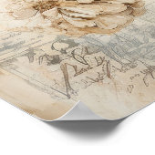 Poster Watercolor Floral Blue Hydrangea (Coin)