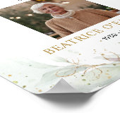 Poster Watercolor Floral Photo Welcome Memorial Service (Coin)