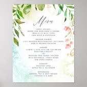 Poster Watercolor Geometry Crystal Greenery Menu Mariage (Devant)