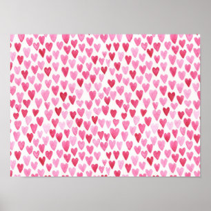 Poster Watercolor Hearts