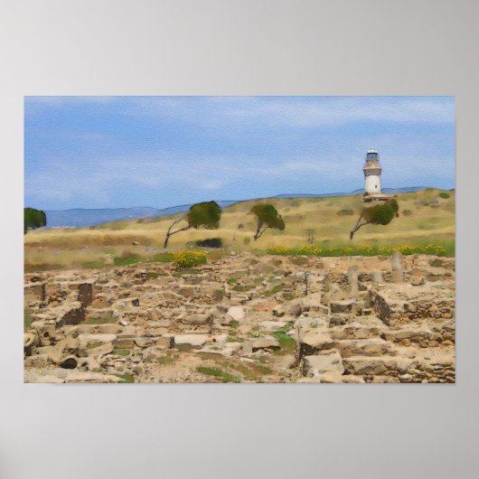 Poster Watercolor lighthouse (Devant)