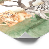 Poster Watercolor Mommy and Baby African Animals (Coin)