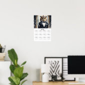 Poster Watercolor Owl Tuxedo Bow Cravate 2025 Wall Calend (Bureau à domicile)