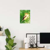 Poster Watercolor Painting of Sparrow Bird in Tree (Bureau à domicile)