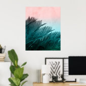 Poster Watercolor Palm Leaves Tropical Art (Bureau à domicile)
