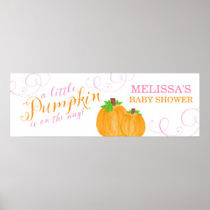 Poster Watercolor Petit Citrouille Fall Girl Baby shower