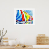 Poster Watercolor Sailboat Regatta (Cuisine)
