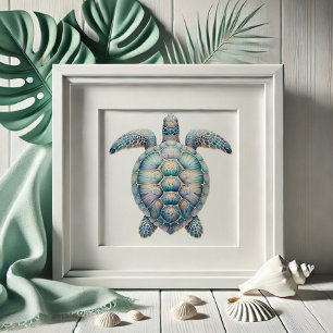 Poster Watercolor Sea Turtle Art