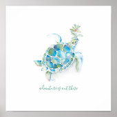 Poster Watercolor Sea Turtle Nursery Wall Art (Devant)