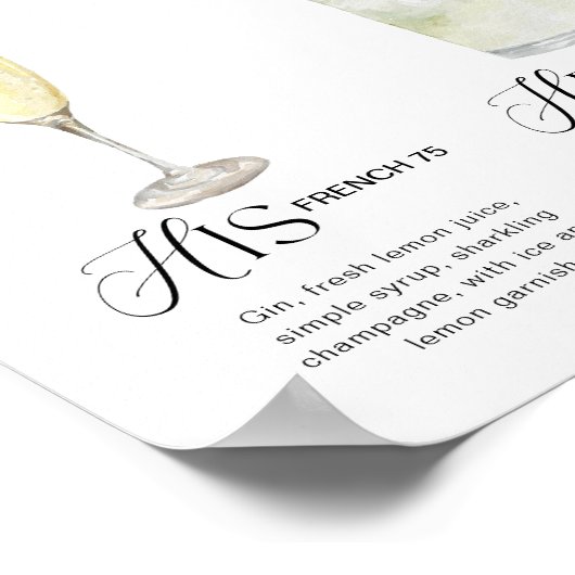 Poster Watercolor Signature Drink Wedding Bar Sign (Coin)