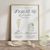 Poster Watercolor Signature Drink Wedding Bar Sign