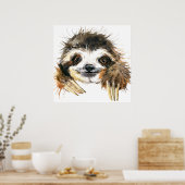 Poster Watercolor sloth (Cuisine)