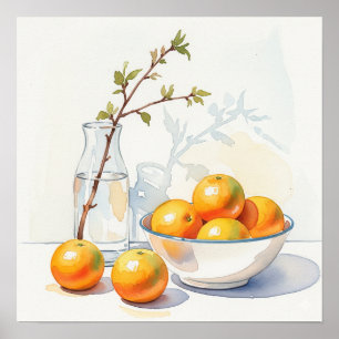 Poster Watercolor Still Life - Oranges