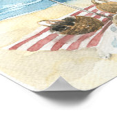 Poster Watercolor Striped Beach Umbrella (Coin)