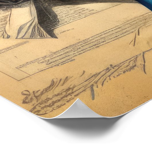 Poster Watercolor Suave Man Newsprint Collet (Coin)