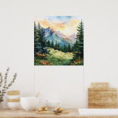 Poster Watercolor Summer Mountain (Cuisine)