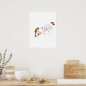 Poster watercolor surfer (Cuisine)