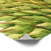 Poster Watercolor tropical pattern, durian fruit, mango o (Coin)