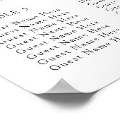 Poster Watercolor Wine & Pizza Wedding seating chart (Coin)