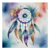 Poster Watercolors dreamcatcher (Devant)