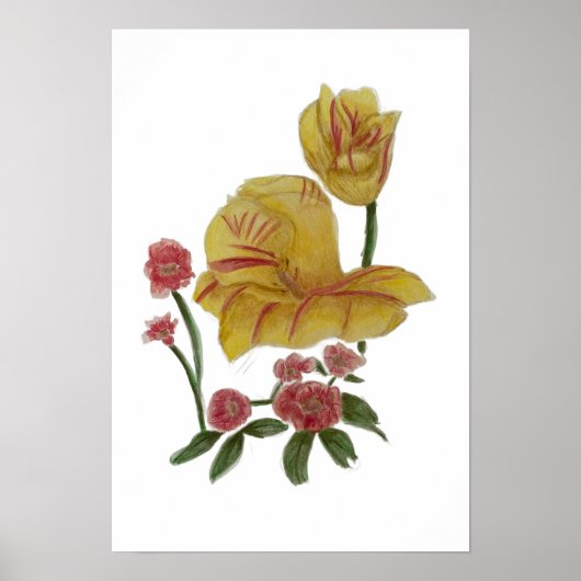 Poster Watercolour Flower Design (Devant)