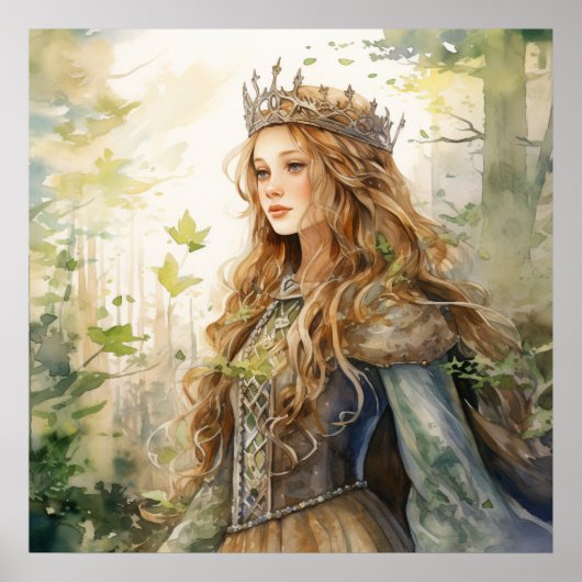 Poster Watercolour Forest Princess (Devant)
