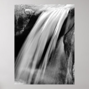 Poster Waterfall, black and white
