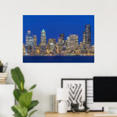Poster Waterfront et Downtown Skyline à Twilight (Bureau à domicile)