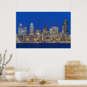 Poster Waterfront et Downtown Skyline à Twilight (Cuisine)