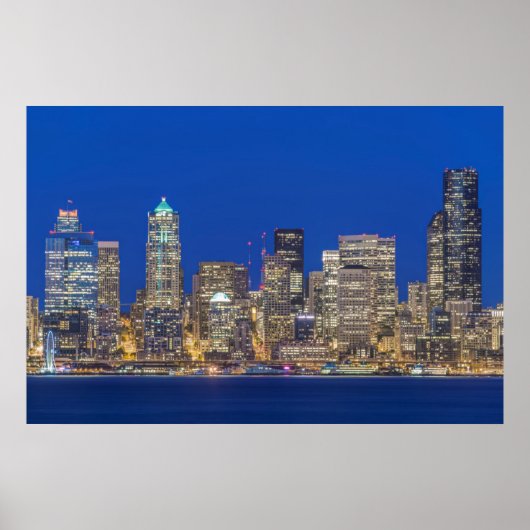 Poster Waterfront et Downtown Skyline à Twilight (Devant)