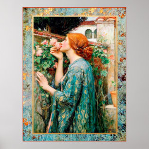 Poster Waterhouse - L'âme d'un Rose -1908