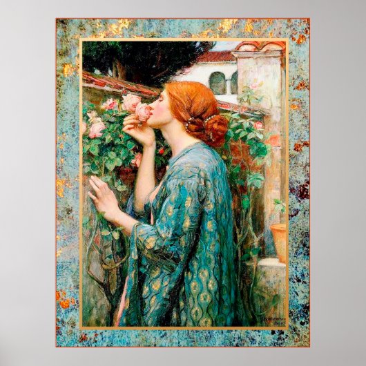 Poster Waterhouse - L'âme d'un Rose -1908 (Devant)